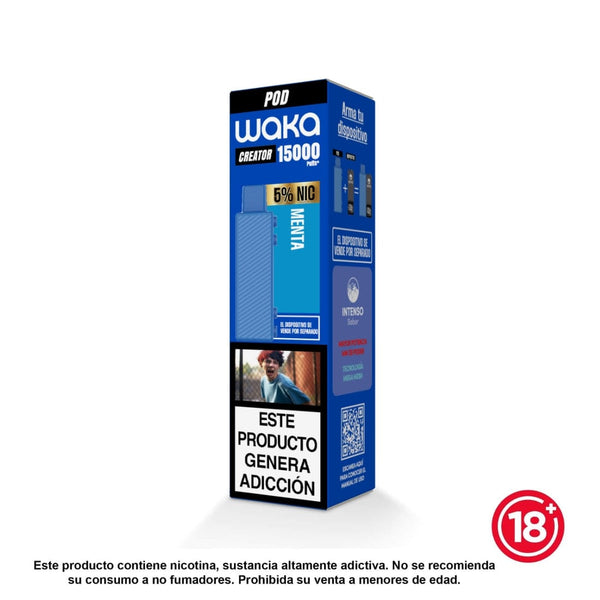 Repuesto Pod WAKA Creator 15000 puffs sabor Menta con 5% de nicotina
